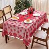 Toalha de Mesa de Natal Vermelha Transfronteiriça Decorativa Festiva para Mesa de Jantar Nova Impermeável à Prova de Óleo Poliéster Toalha de Mesa Festiva