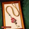 Collar de Calabaza Tejido de Canción Doble Cara Hecho a Mano, Patrimonio Cultural Inmaterial de Artista Famoso, Cadena Accesorio Qipao Estilo Nacional Nuevo Chino, Cadena para Suéter de Otoño e Invierno