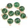 Colgante de etiqueta de beso con letra inglesa, redondo, aleación, doble cara, gota de aceite, colgante pequeño, pulsera, collar, joyería DIY