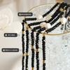 Collar de Perlas Barrocas de Agua Dulce con Cuentas de Cristal Negro Cosidas Personalizado Regalo de Cumpleaños Joyería de Moda para Niños y Niñas