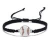 Venta Caliente de Amazon Hilo de Cera Trenzado a Mano Cuerda de Mano para Hombre Moda Simple Balón de Fútbol Pulsera para Fans Joyería
