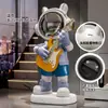 Decoração de Chão de Astronauta com Guitarra de Luxo Leve para Sala de Estar, Grande Armário de TV de Astronauta, Ornamento para Sofá, Presente de Inauguração