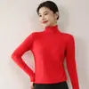 Tejido de Punto con Cuello Alto Mezclado con Cachemira, Tejido Básico Cálido de Otoño e Invierno, Tejido de Punto con Solapa Cortavientos para Mujer, Suministro Directo de Fábrica