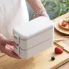 Lonchera Japonesa de Doble Capa para Chicas de Oficina, Lonchera de Plástico para Pérdida de Peso, Lonchera Bento Sellada para Estudiantes, Alta Estética