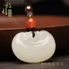 Pingente Cadeado Ruyi de Jade Hetian de Xinjiang para Bebês Crianças 100 Dias Lua Cheia Presente Pingente de Colar Cadeado de Segurança Pingente de Jade