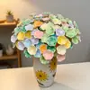 Flores de Cerámica DIY Adornos de Alta Gama Manualidades para Regalo Navideño Decoración del Hogar Jarrón Pequeño Arreglo Floral Flores Artificiales