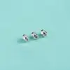 Cuentas Espaciadoras de Plata de Ley S925 Plata Lisa Patrón de Diamante Cuentas Pequeñas de Barril Cuentas Sueltas Poligonales Cuentas para Pulsera de Cuerda Hecha a Mano DIY