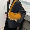 Bolso de hombro para mujer, estilo coreano, moderno, con remaches, estilo occidental, de gran capacidad, portátil, para hacer dumplings, de comercio exterior, 2025