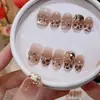 2025 Yiyiwu Nuevas Pegatinas para Uñas Hechas a Mano de Gama Alta, Parches para Uñas con Pedrería, Uñas Postizas Hechas a Mano Desmontables Estilo Europeo y Americano