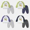 Conjunto Esportivo Masculino Outono Camiseta de Manga Longa e Calça de Moletom Conjunto de Duas Peças Roupas Infantis Roupa para Bebê Calça Longa Camada de Base