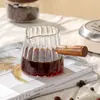 Taza de Leche de Vidrio con Mango de Madera, Taza Medidora de Café, Taza de Extracción, Mini Taza de Leche para Café, Taza de Leche, Taza de Onzas, Jarrita de Leche Mini
