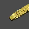 Pulsera de Reloj para Hombre Hip Hop Europeo y Americano Chapado Eléctrico de 18K hiphop Pulsera de Textura Genial Pulsera Fabricantes Suministro