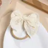 Faixa de Cabelo Retro de Luxo para Bebê Faixa de Cabelo de Algodão Bordada para Bebê Laço Elástico Macio Acessórios de Cabelo para Crianças