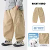 Calça Casual Scimitar de Algodão Puro para Meninos Europeus Outono 2026 Nova Roupa Infantil Crianças Bebê Criança Pequena Estilo Primavera Outono Tendência