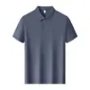 Polo 40S210G de algodão puro mercerizado, liso e brilhante, de manga curta, com gola e logo estampado, unissex, business casual