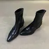 2026 Nuevas Botas Cortas Retro Simples de Tacón Grueso con Temperamento Botas de Moda para Mujer Punta Fina Cierre Trasero Elásticas Adelgazantes