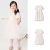 Vestido Nuevo Estilo Chino para Niñas Balabala Ropa Infantil 2025 Nuevo Vestido de Verano para Niños con Mangas Abullonadas Estilo Nacional Secado Rápido