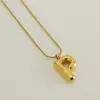 Venta Caliente Transfronteriza 26 Collares en Inglés A-Z Letra Gruesa Cadena de Serpiente Redonda Chapado en Cobre Oro de 18K Colgante de Letra Burbuja para Mujer