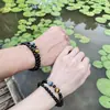 Pulsera Trenzada de Obsidiana Dorada Natural Ojo de Tigre Sol y Luna Pareja Hecha a Mano Pulsera de Cristal de Gama Alta de Nicho para Hombres y Mujeres