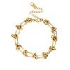 Nova moda pulseira de aço titânio para viajantes Pulseira feminina de luxo leve Coreia do Sul que não desbota pulseira de casal primavera atacado feminino