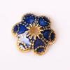 Novas Contas Separadas Pequenas Peças de Flores Óleo Pingando Imitação Azul Queimado Cloisonne Liga Pequenas Peças de Flores Faça Você Mesmo Grampo de Cabelo Estilo Antigo Pulseira Colar