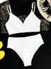 2023 AliExpress Europeo y Americano Comercio exterior nuevo traje de baño de dos piezas para mujer bikini simple elegante de perlas 1313W