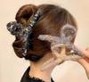 Clip de pinza grande de lana de color lindo envuelto a mano clip coreano nuevo de otoño e invierno pinza para el pelo de la parte trasera de la cabeza estilo Xiangfeng clip de tiburón