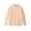 Suéter de cachemira grueso de cuello redondo para otoño e invierno, versátil, jacquard, manga larga, cálido, ropa interior para niños, capa base para niñas