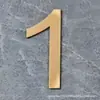 Adesivo Digital Estéreo de Acrílico Letras Bronze Dourado Preto e Branco Número do Quarto Adesivo de Parede Placa de Número de Porta Placa