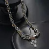 Collar cruz europeo y americano de patrón calado transfronterizo, accesorio de moda de alta gama para hombre, joyería personalizada de moda hip-hop para mujer