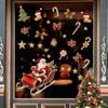D17527 Nuevo Adhesivo Decorativo Creativo de Trineo de Santa Claus con Adsorción Electrostática para Ventana de Cristal, Adhesivo de Pared Visual de Doble Cara