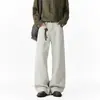 Pantalones casuales de pierna ancha de algodón americano, marca moderna, holgados, lavados, otoño, alta calle, versátiles, de pierna recta, tipo cargo, para hombre, largos, 2026