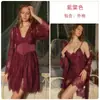 Camisola Sexy Renda Franzida com Bojo e Robe, Estilo Rosa Pura Tentação Desejo, Conjunto de Lingerie Feminina Plus Size P4058