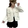 Nuevo abrigo cárdigan corto elegante de primavera y otoño estilo Chanel, chaqueta de piel sintética de visón para mujer