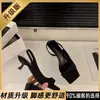 Sandalias de tacón alto color rojo rosa brillante para mujer, nuevo modelo de verano 2026, de una tira stiletto, zapatos ligeros de punta cuadrada, pantuflas de tacón alto