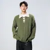 Diseño de dos piezas a cuadros retro original de OV, suéter de punto con detalles de trenzado, estilo holgado y casual, adecuado tanto para hombres como para mujeres, encarnando la estética del "dinero viejo".
