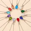 Conjunto de collar y aretes transfronterizos europeo y americano piedra de nacimiento de diciembre circonita acero inoxidable colgante de gota