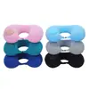 Almohada de Viaje Inflable en Forma de U Tipo Presión, Almohada Portátil de Soporte para el Cuello, Plegable y Guardable, Adecuada para Dormir de Lado, Uso en Coche y Avión