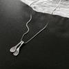 Colar de prata s925 feminino colher garfo arroz seco colar luz luxo nicho suéter colar acessórios clavícula corrente alto sentido