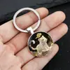 Llavero de Venta Caliente Transfronteriza con Lindo Patrón del Zodiaco, Anillo de Llave Redondo, Exquisito Accesorio Colgante para Llavero