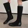 Plataforma Retro Francesa 2026 Estilo Británico Punta Redonda Botas Elásticas Adelgazantes Botas Adelgazantes Nuevo Versátil Temperamento Otoño Invierno para Mujer