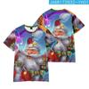 Transfronteiriço Europa e Estados Unidos novo cabelo verde estranho Natal impressão digital 3D casual masculino camiseta de manga curta uma geração de cabelo