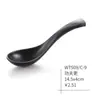 Colher de melamina A5 preta fosca colher de sopa de plástico colher de cauda colher de gancho criativa louça de imitação de porcelana japonesa espessada alongada