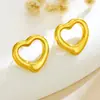 Aretes Huecos en Forma de Corazón para Mujer, Acero Inoxidable Transfronterizo, Estilo Coreano, Temperamento Fresco y Dulce, Aretes Versátiles, Accesorios para Orejas, Notas Musicales