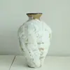 Vaso de Cerâmica Estilo Silencioso Vaso de Cerâmica Grossa Arranjo de Flores Retro Nostálgico Feito à Mão Decoração Zen para Pousada Hotel