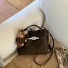 Bolso Kelly de cuero ante esmerilado, gran capacidad, adecuado para otoño e invierno, estilo vintage, versátil para el trabajo, se puede llevar en la mano, usar como bolso de hombro o cruzado
