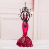 Soporte de Exhibición de Resina Roja Creativa para Pulsera, Collar, Aretes de Flor de Vellón, Regalo de Acompañamiento de Boda, Regalo de Retorno, Almacenamiento, Estante para Joyas