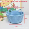Cesta de almacenamiento de escritorio con orejas de gato al por mayor, cesta de almacenamiento de cuerda de algodón tejida a mano, cesta de almacenamiento de bocadillos, almacenamiento de llaves y juguetes