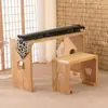 Mesa de cítara antigua de madera de paulownia quemada mesa de resonancia para cítara taburete para mesa de cítara de madera maciza mesa de cítara para estudios chinos mesa de caligrafía mesa de cítara