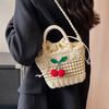 Bolso de Playa Tejido a Mano 2025 Nuevo de Moda Bolso Cruzado para Mujer Ins Viaje Bolso de Paja Nuevo Producto de Moda para Mujer